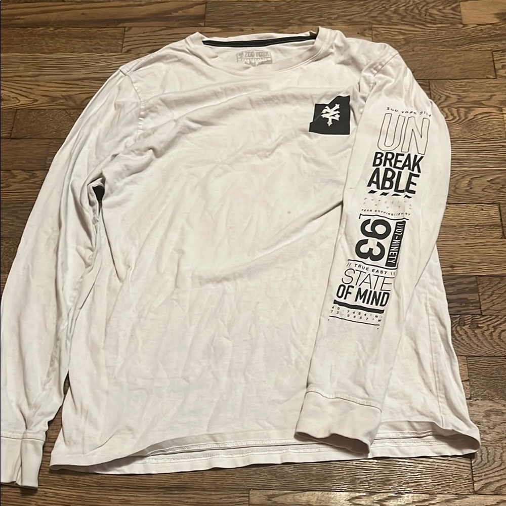 Zoo York White Long Sleeve Tee with Graphic Prints
